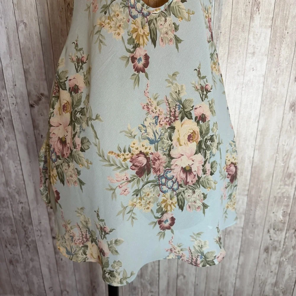 Vintage Victoria’s Secret Gold Label Floral Slip Chemise Crisscross Back - Picture 4 of 5